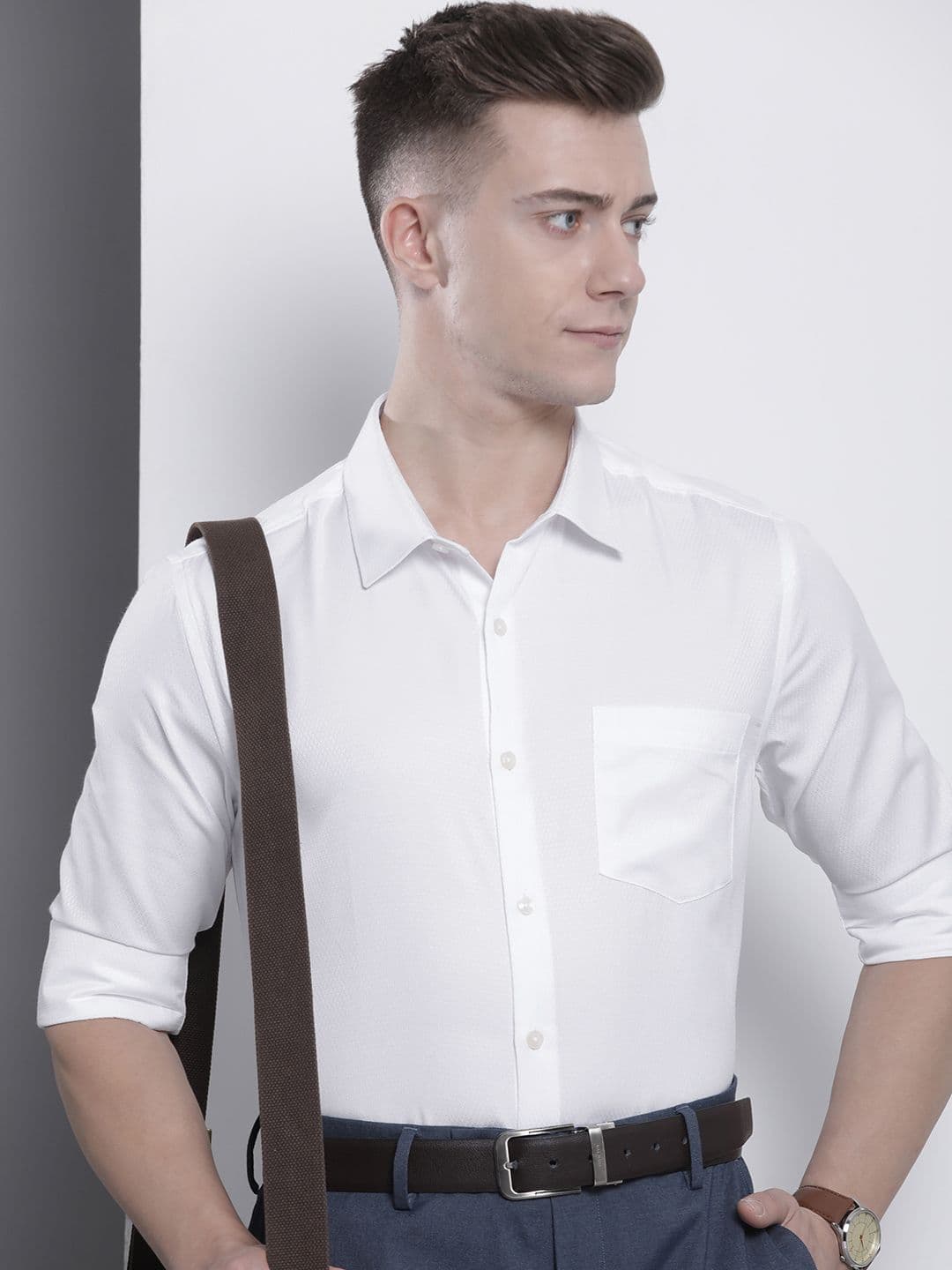The Indian Garage Co. X Luxe Men Slim Fit Opaque Formal Shirt - view 1