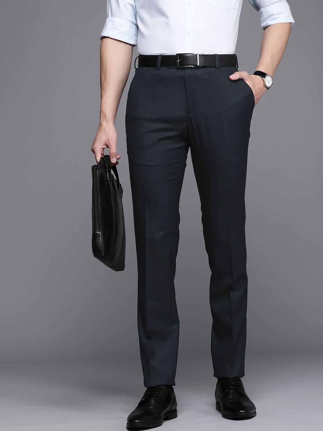 Raymond Men Solid Slim Fit Formal Trousers - view 1