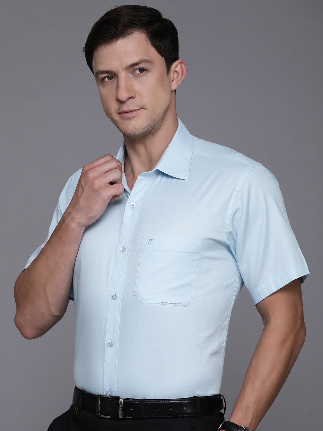 Raymond Pure Cotton Self Design Contemporary Fit Textured Formal Shirt - view 1