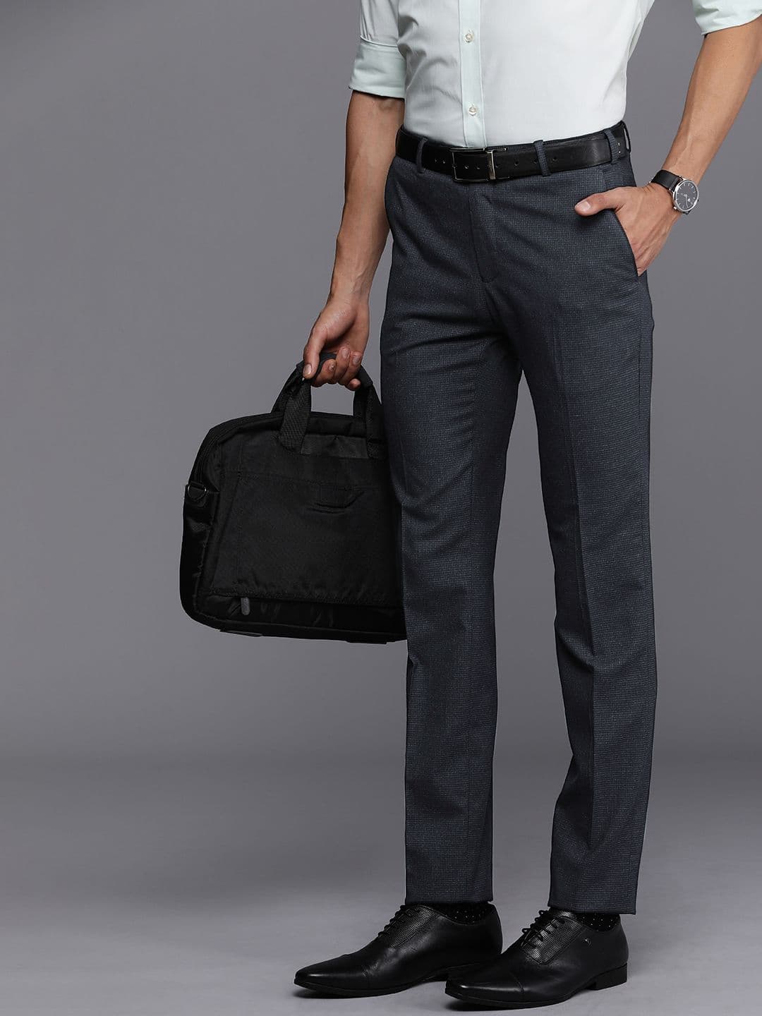 Raymond Men Checked Slim Fit Formal Trousers - view 1