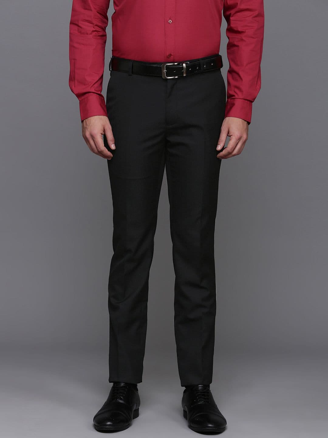 Raymond Men Striped Slim Fit Formal Trousers - view 1