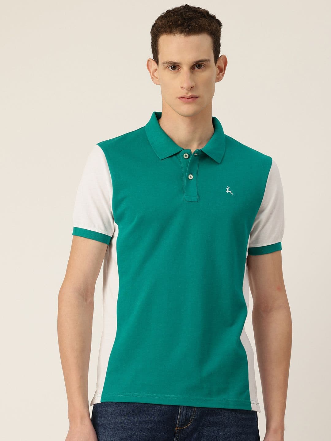 Parx Colourblocked Polo Collar T-shirt - view 1