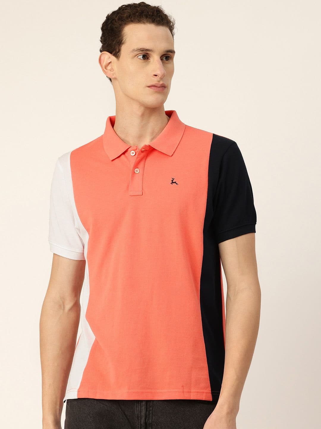Parx Colourblocked Polo Collar T-shirt - view 1
