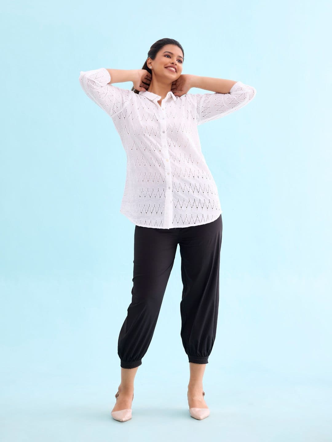 Go Colors Women Mid-Rise Loose-Fit Cropped Pure Cotton Salwar - view 1