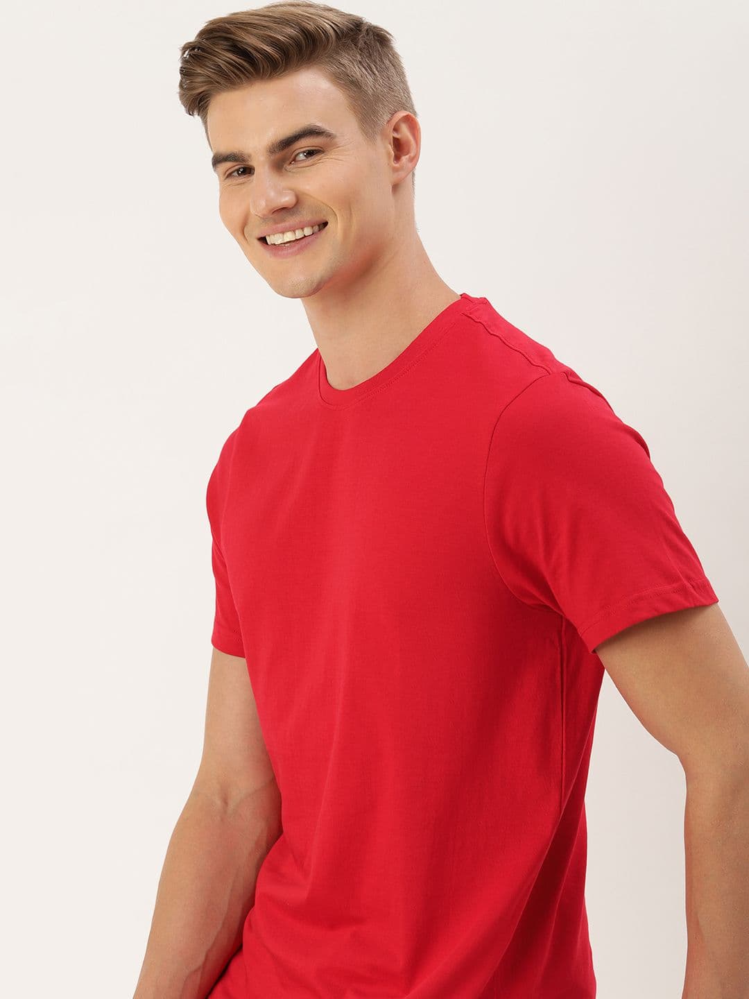 Mast & Harbour Men Solid Cotton Bio Finish T-shirt - view 1