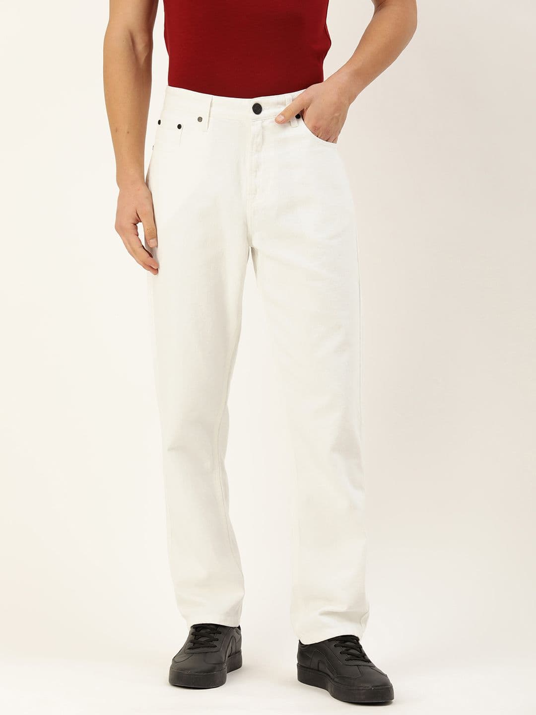 Bene Kleed Men white Straight Fit Mid Rise Jeans - view 1