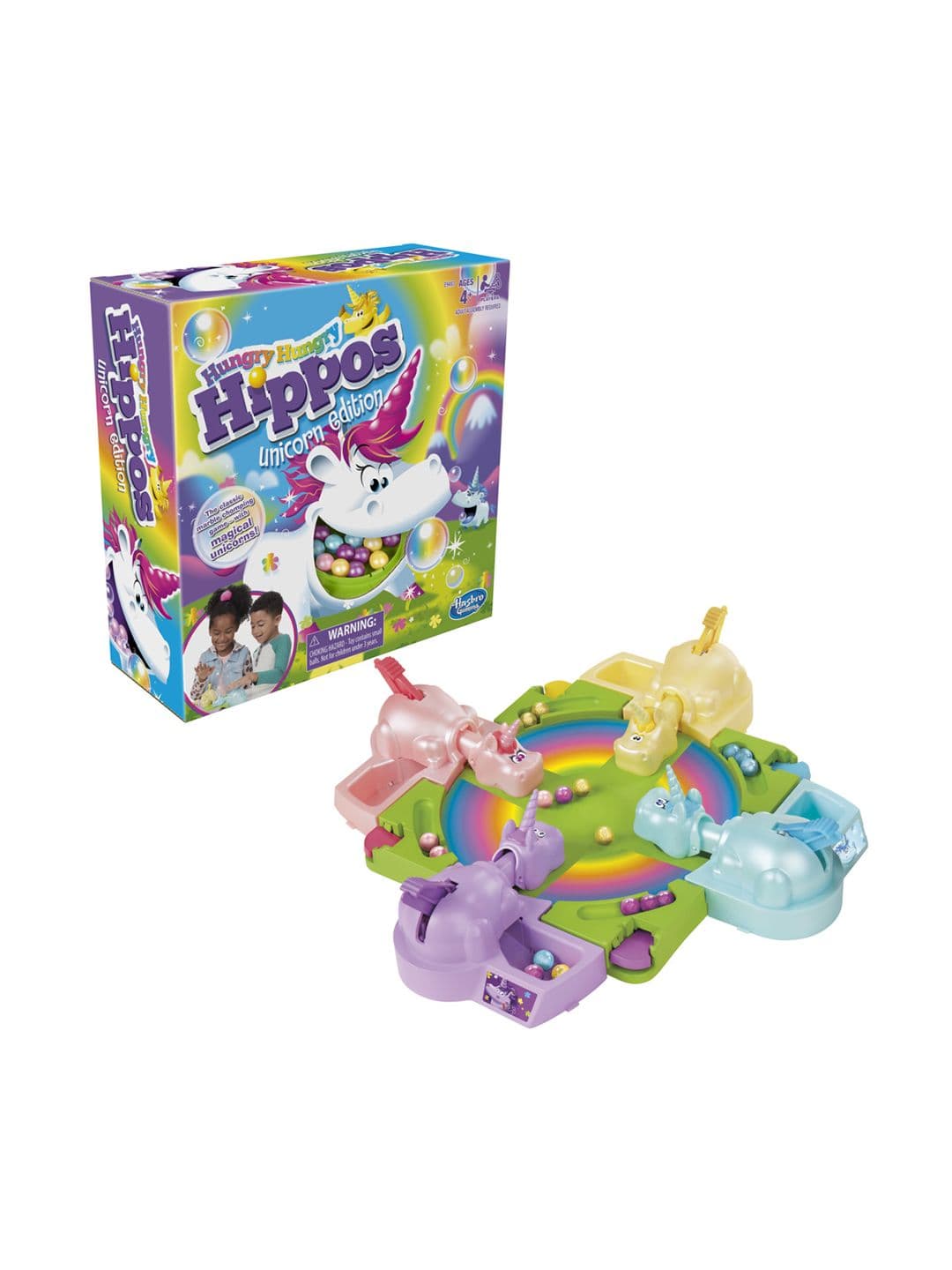 Hasbro Gaming Hungry Hungry Hippos Unicorn Edition Board Game for Age 4 and Above - view 1