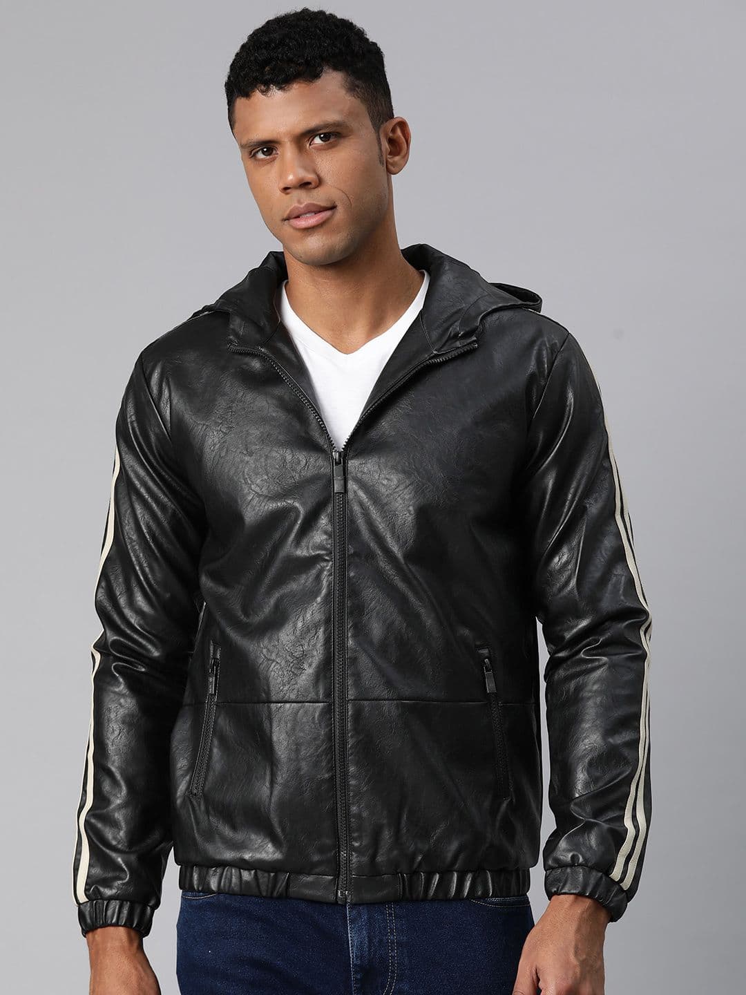 Pierre Carlo Men Solid Leather Jacket - view 1