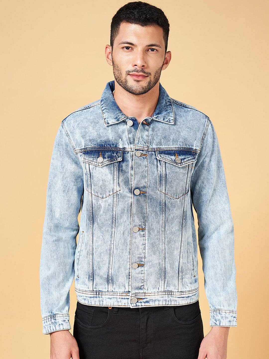 People Washed Pure Cotton Denim Jacket - view 1