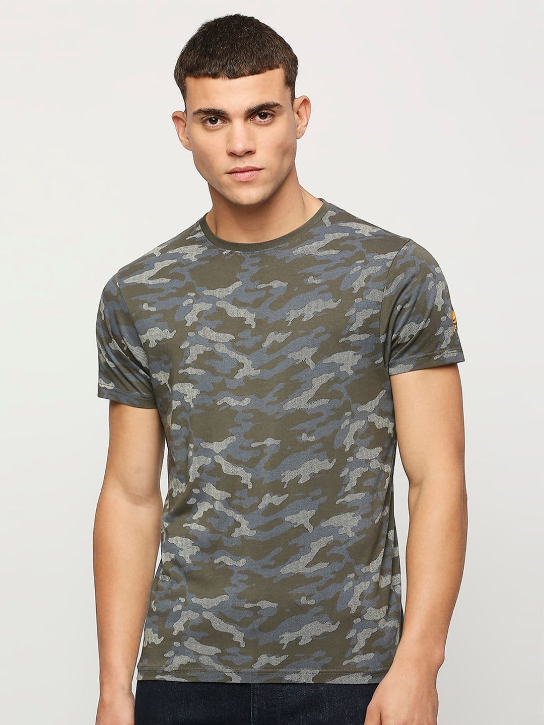 Pepe Jeans Camouflage Printed Slim Fit Pure Cotton T-shirt - view 1