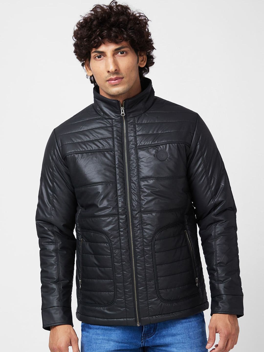 SPYKAR Stand Collar Puffer Jacket - view 1