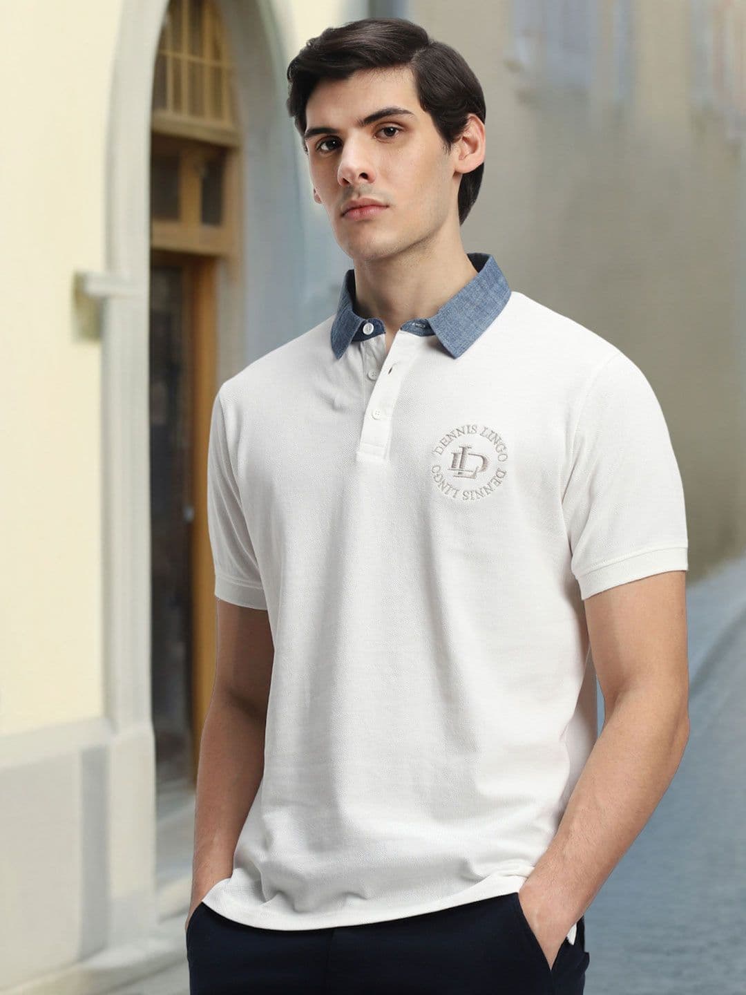 Dennis Lingo Polo Collar Pure Cotton T-shirt - view 1