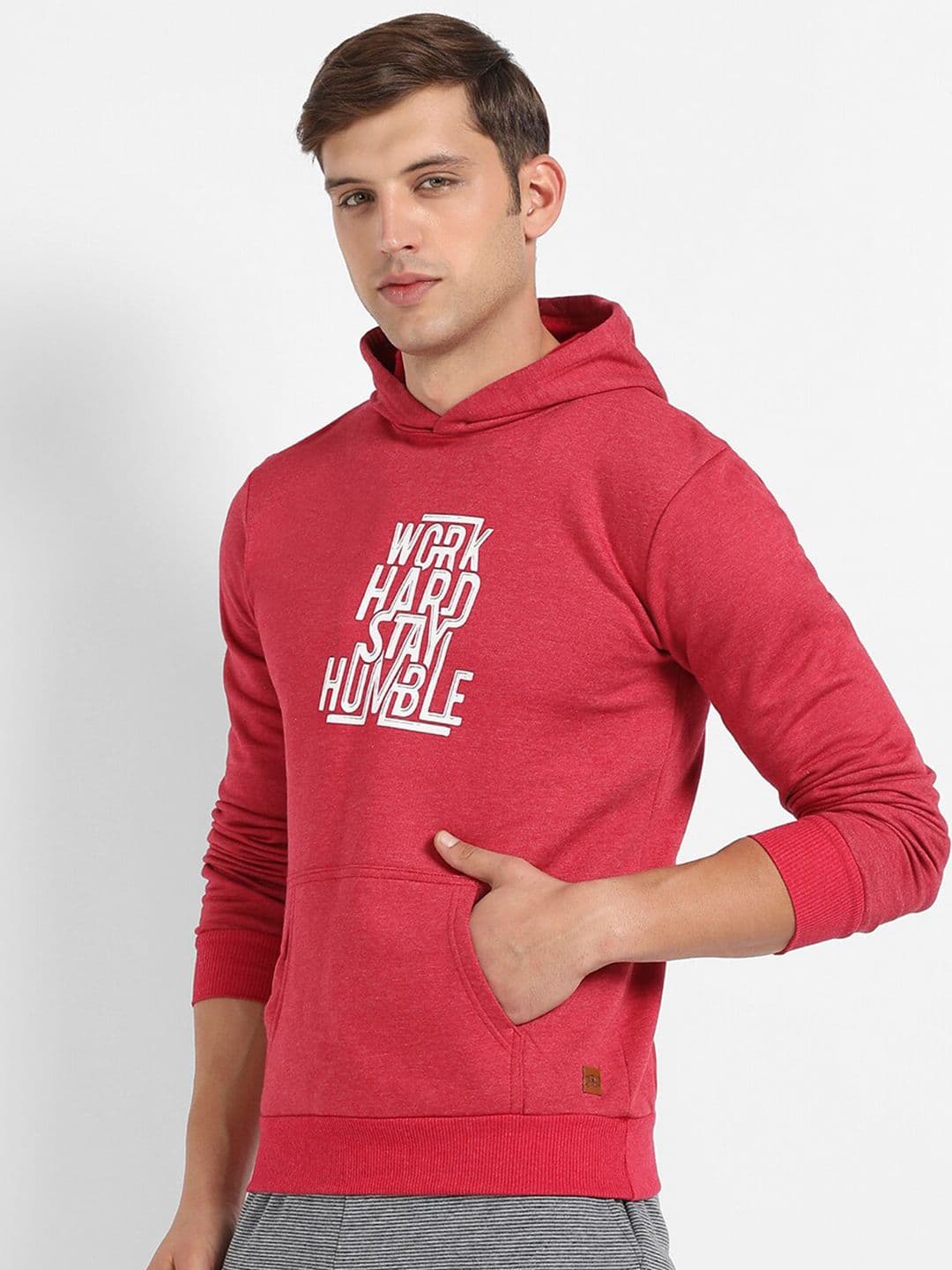 CAHOOT Typography Printed Hooded Pure Cotton Pullover Sweatshirt - view 1