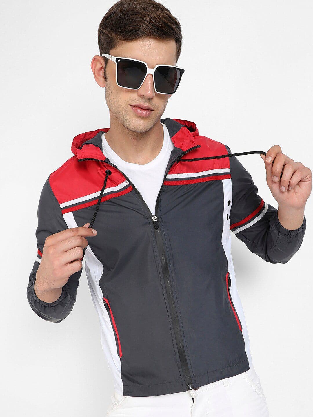 CAHOOT Campus Sutra Colourblocked Windcheater Hooded Outdoor Sports Jacket - view 1