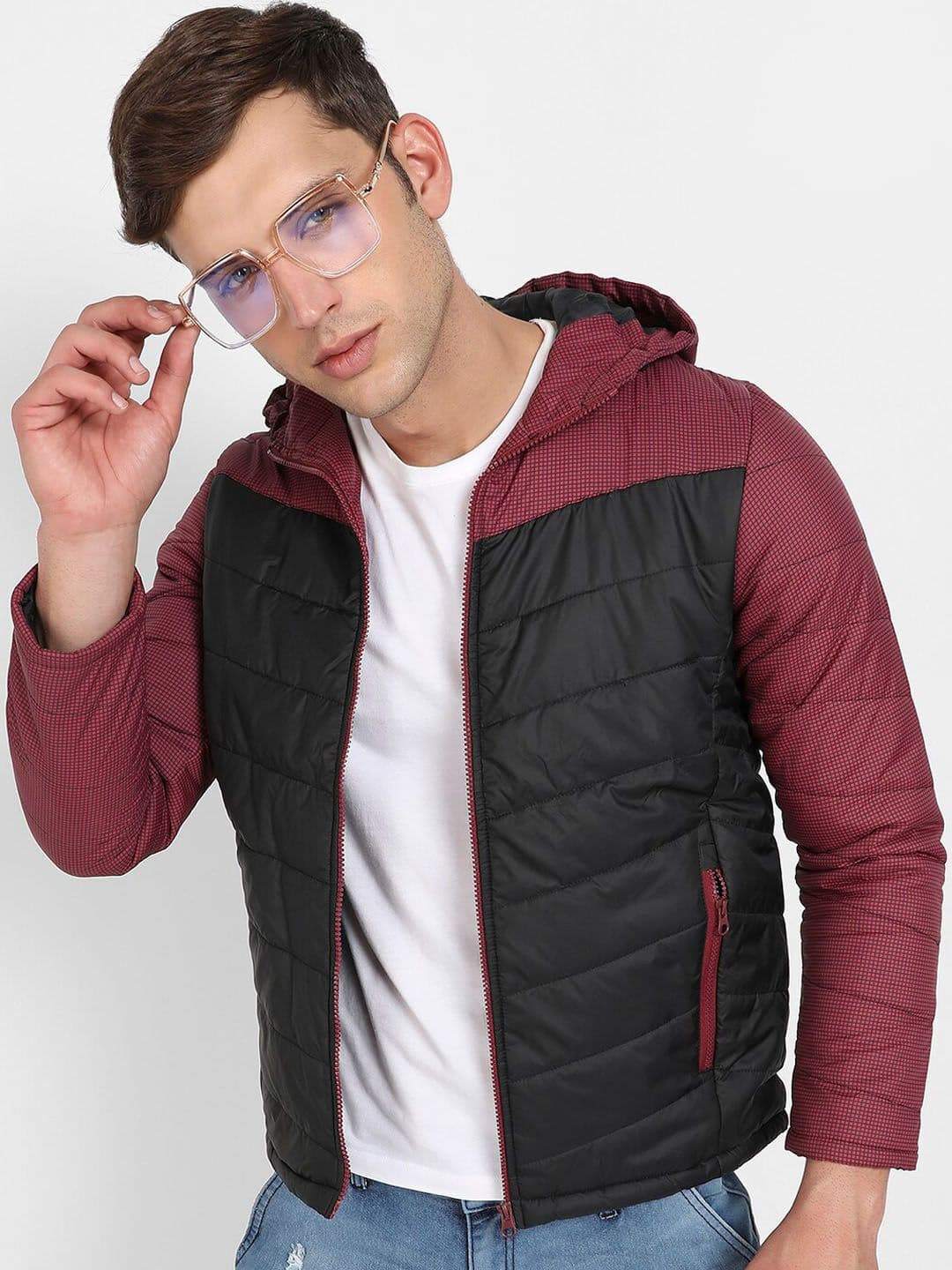 CAHOOT Campus Sutra Black Windcheater Colourblocked Hodded Padded Jacket - view 1