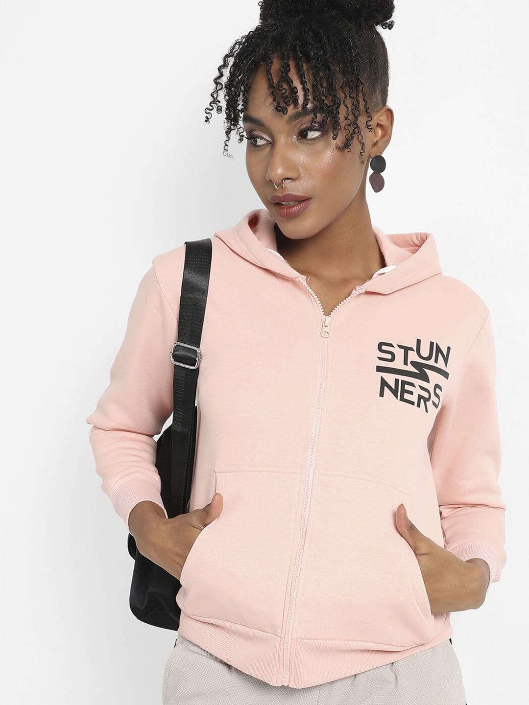 PINACOLADA Typography Printed Hooded Cotton Front-Open Sweatshirt - view 1