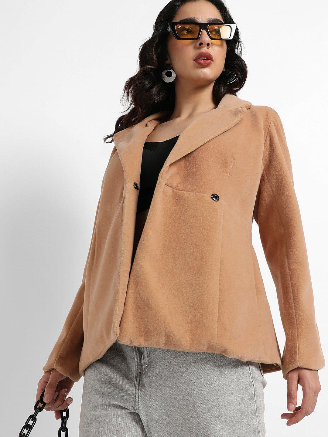 PINACOLADA Beige Notched Lapel Single-Breasted Casual Blazer - view 1