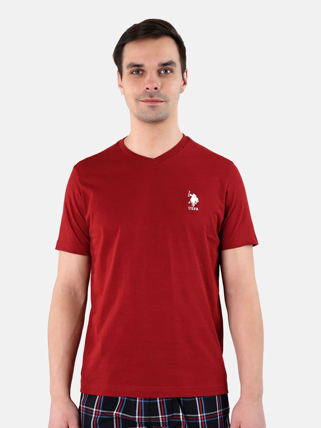 U.S. Polo Assn. Maroon Solid Lounge T-Shirt - view 1