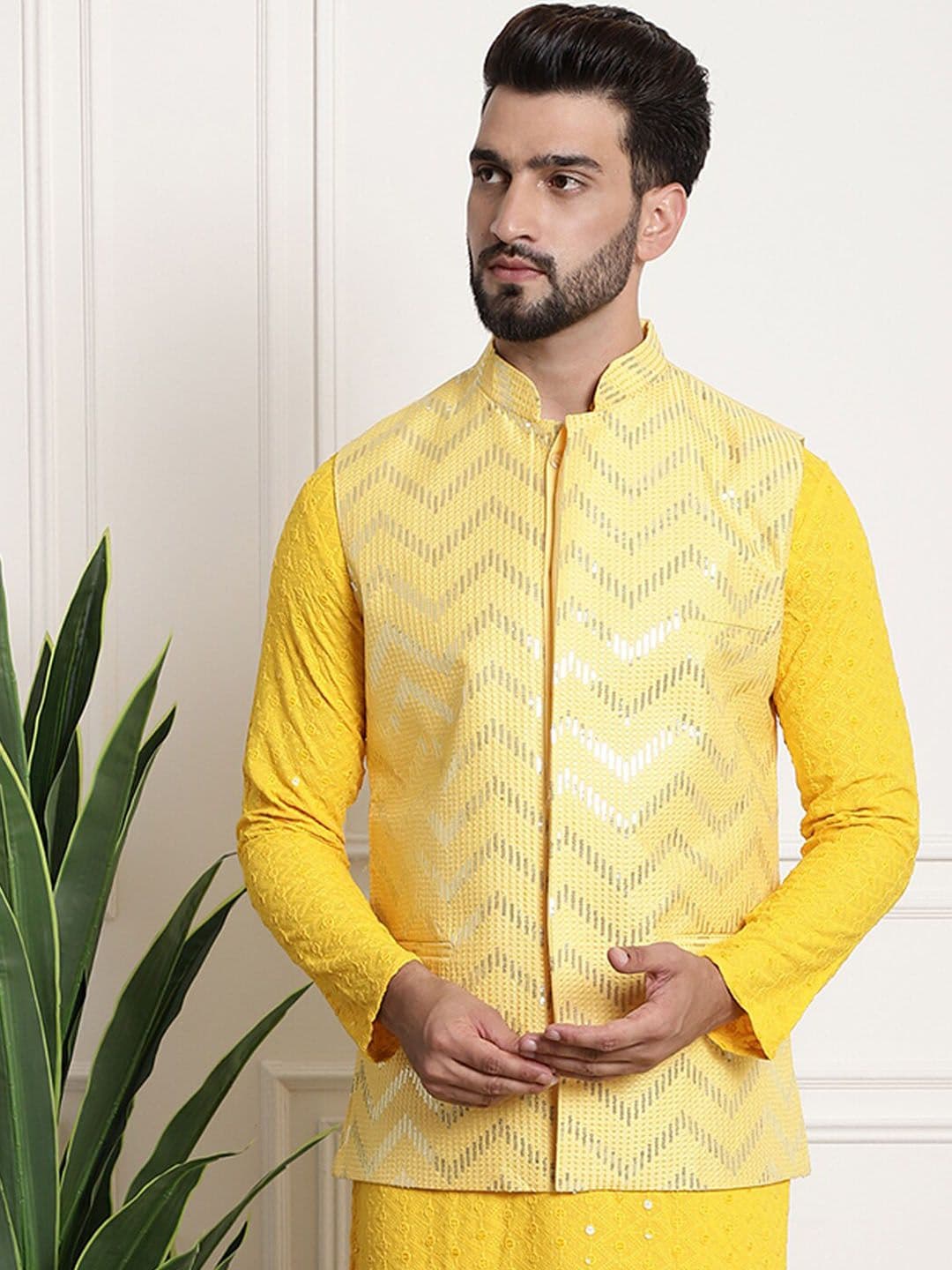 SOJANYA Embellished Silk Nehru Jackets - view 1