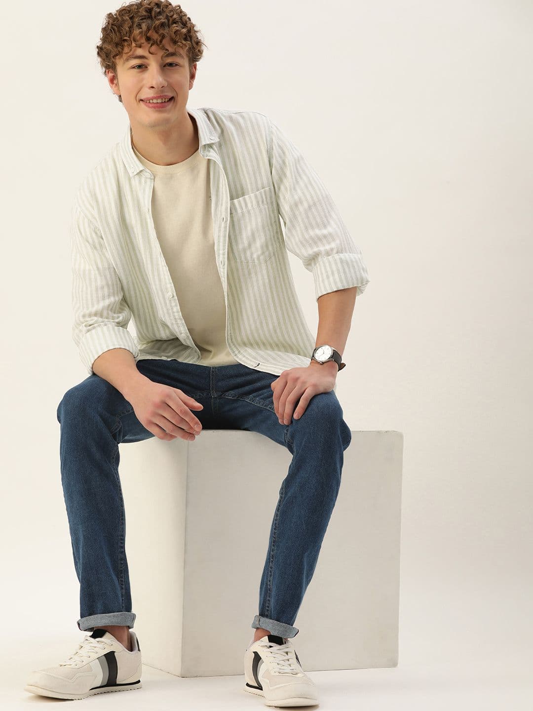Mast & Harbour Men Cotton Striped Casual Shirt - view 1