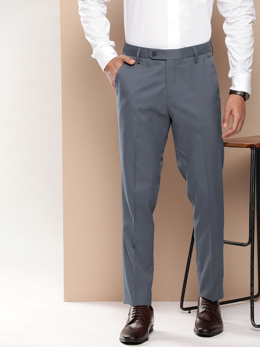 encore by INVICTUS Men Mid Rise Semi Formal Trousers - view 1