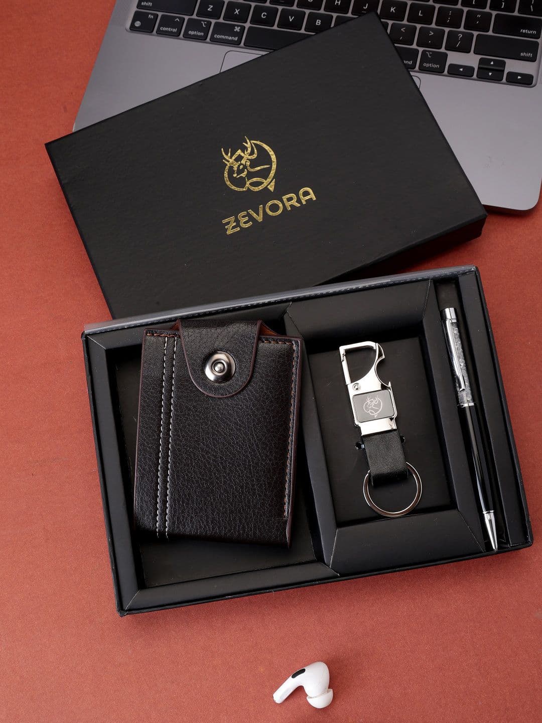 ZEVORA Men Leather Wallet Pen & Keychain Gift Set - view 1