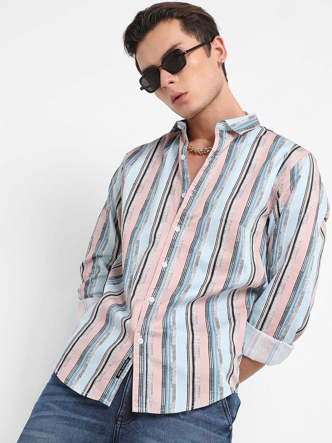 CAHOOT Vertical Striped Classic Regular Fit Cotton Casual Shirt - view 1
