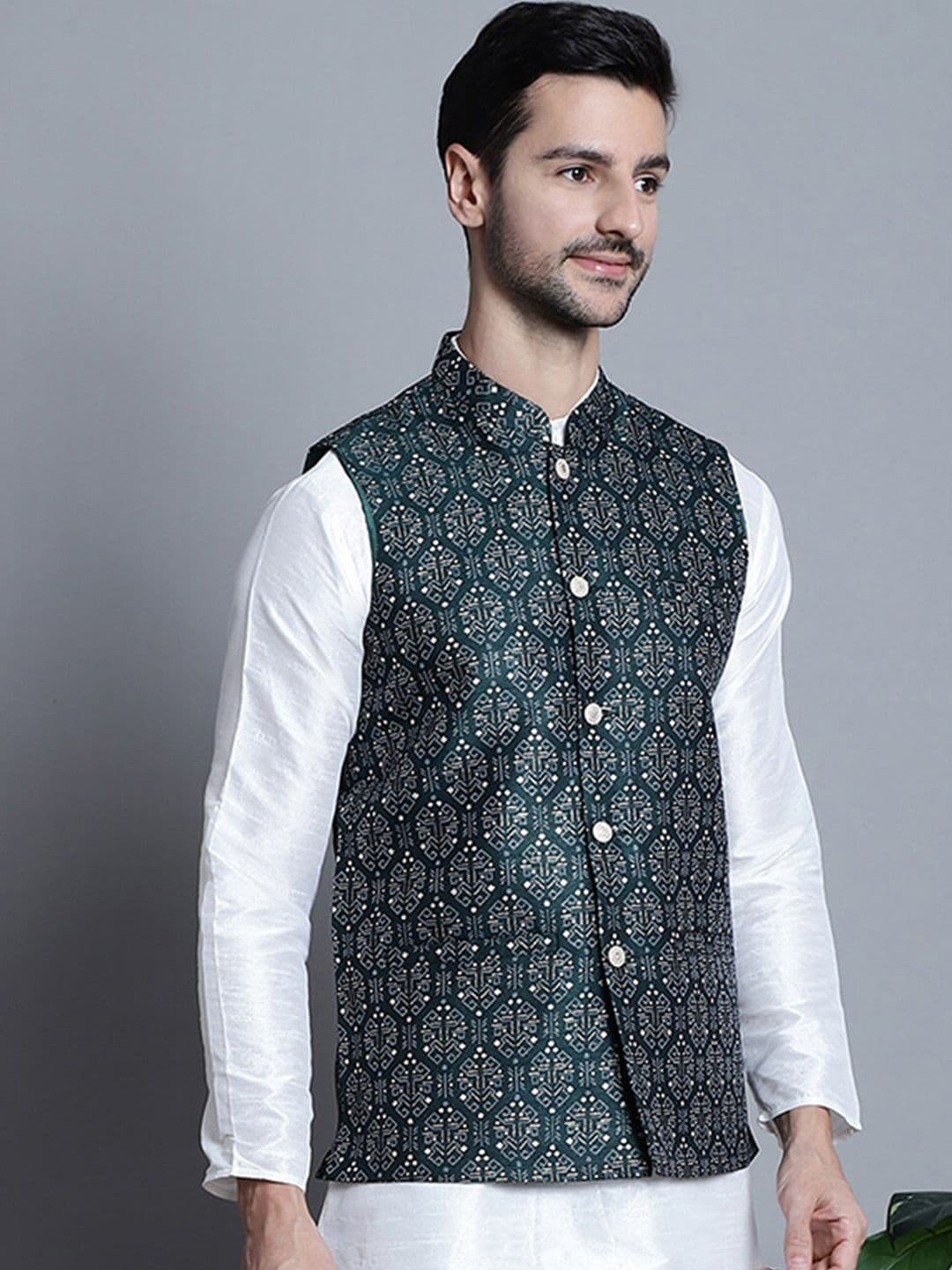 Jompers Printed Nehru Jacket - view 1