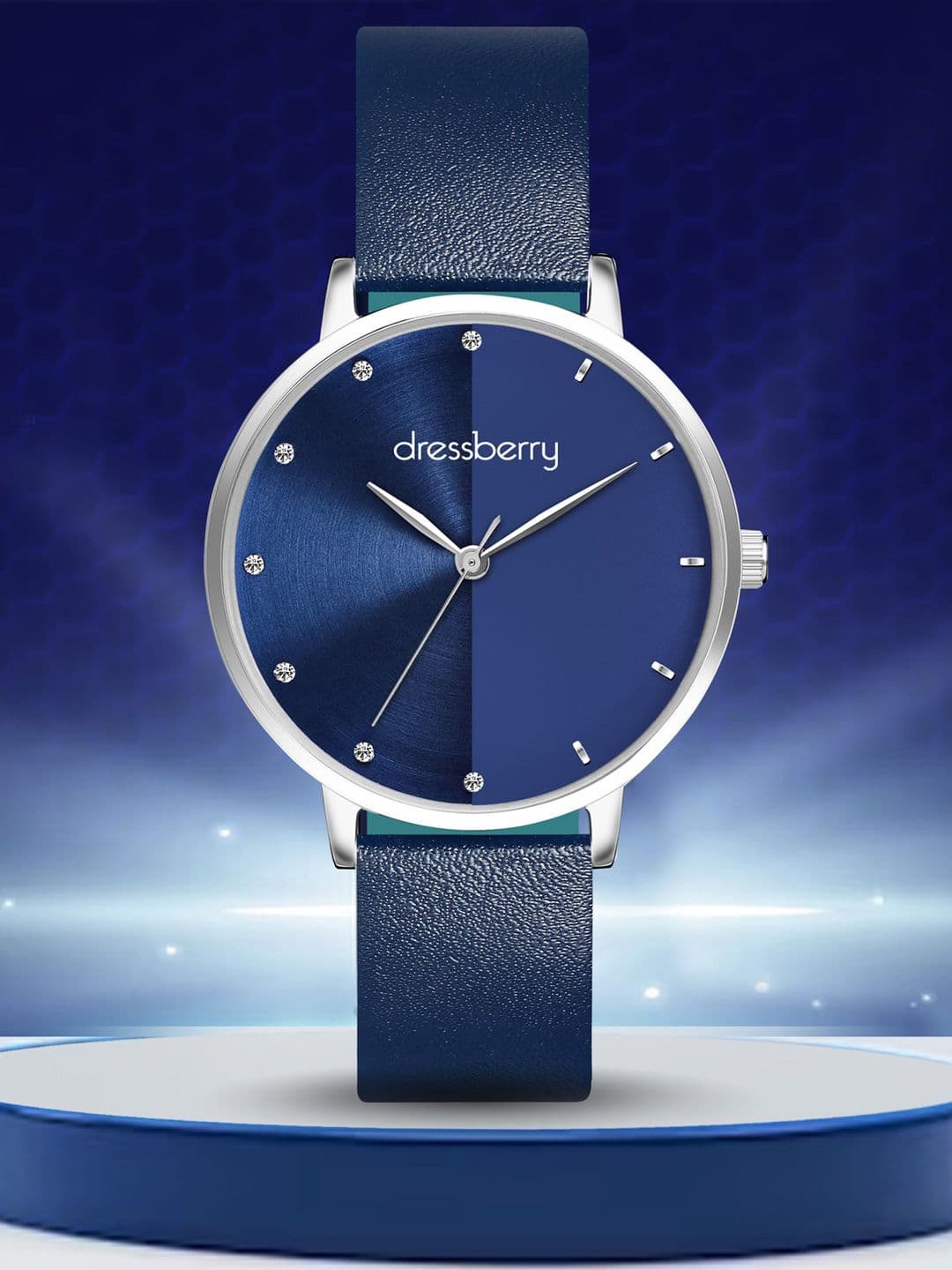 DressBerry X fwd Women Embellished Dial & Leather Straps Analogue Watch DB-201-Blue - view 1