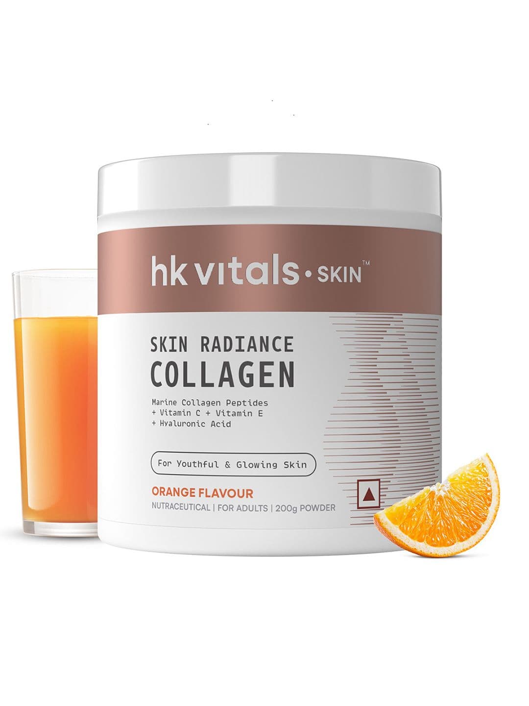 HK VITALS Orange Flavoured Skin Radiance Collagen Powder with Vitamin C & E - 200 g - view 1