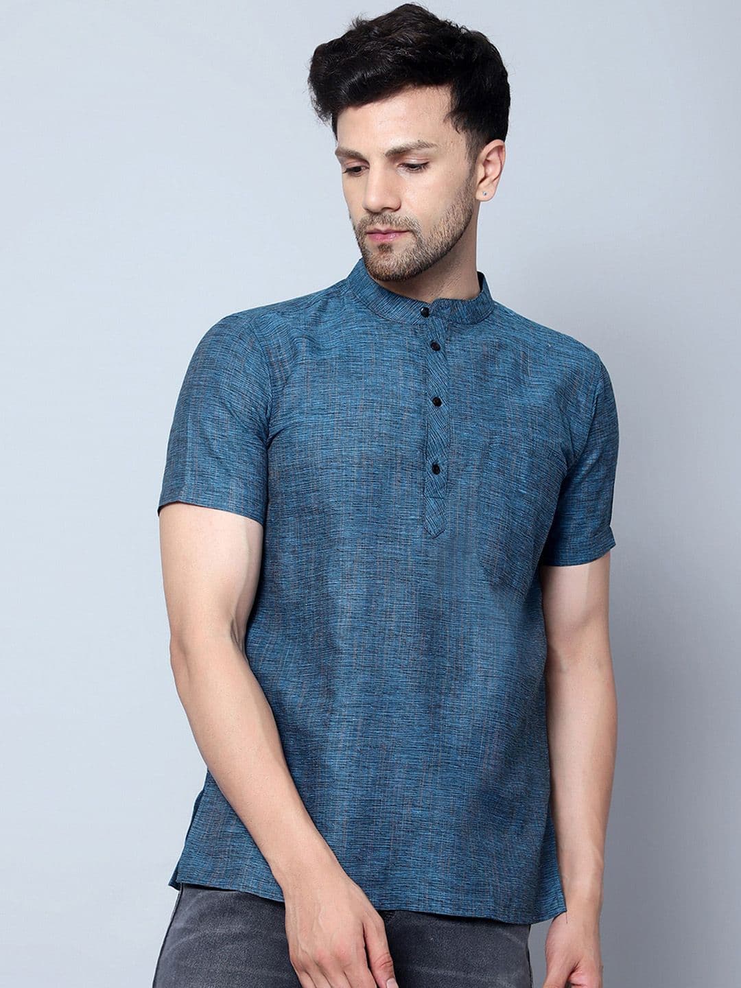 Latest Chikan Garments Striped Woven Design Kurta - view 1