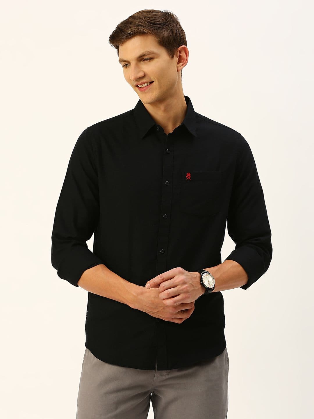 Thomas Scott Classic Cotton Slim Fit Flannel Casual Shirt - view 1