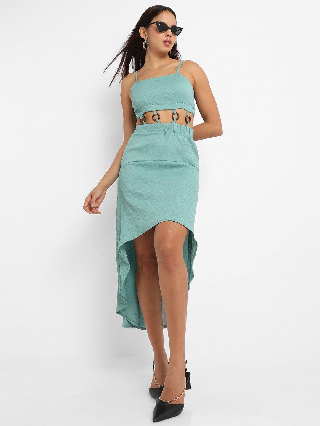 PINACOLADA Shoulder Straps Cut-out A-line Midi Dress - view 1