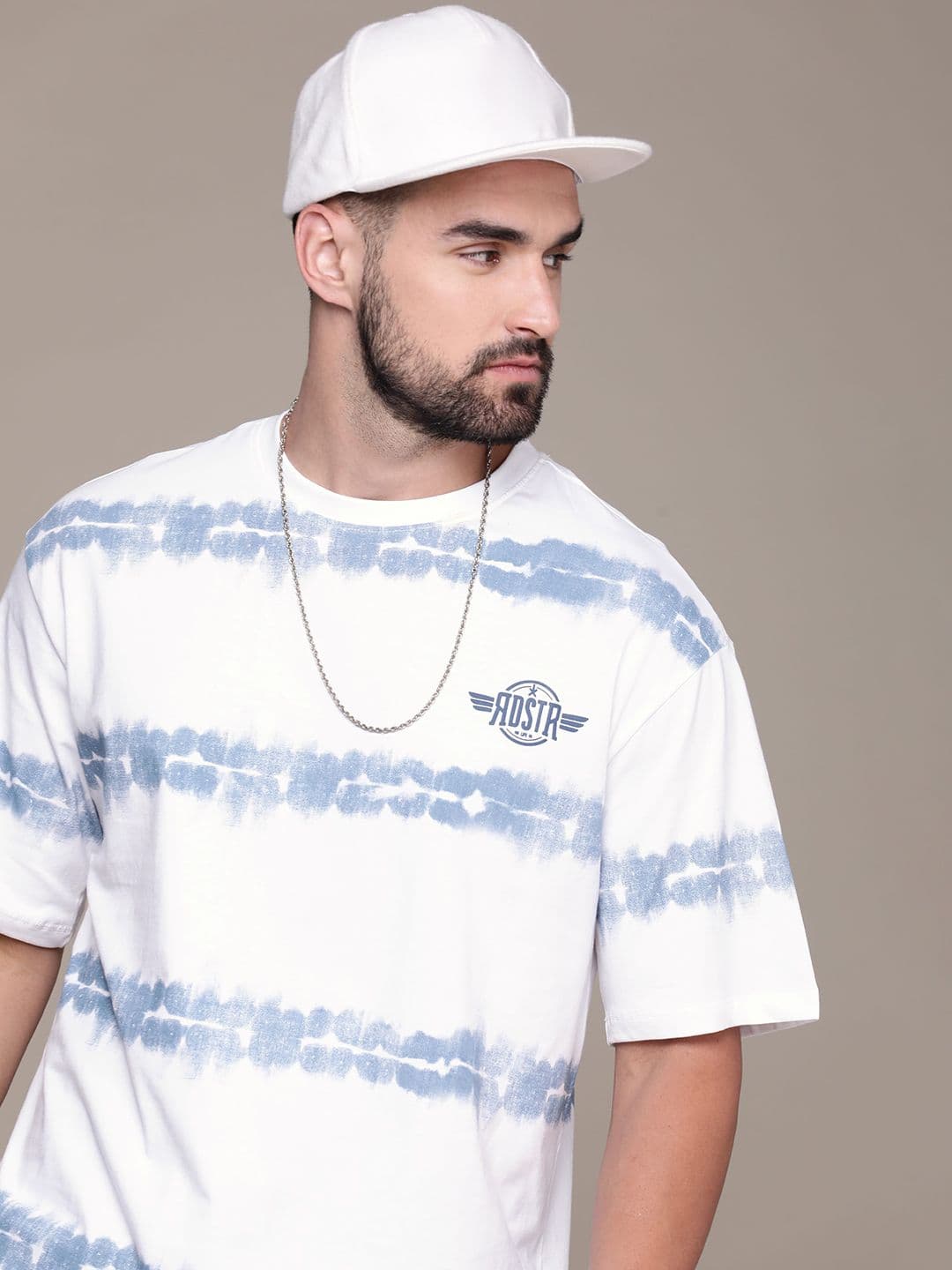 The Roadster Life Co. Tie and Dye Drop-Shoulder Sleeves Pure Cotton T-shirt - view 1