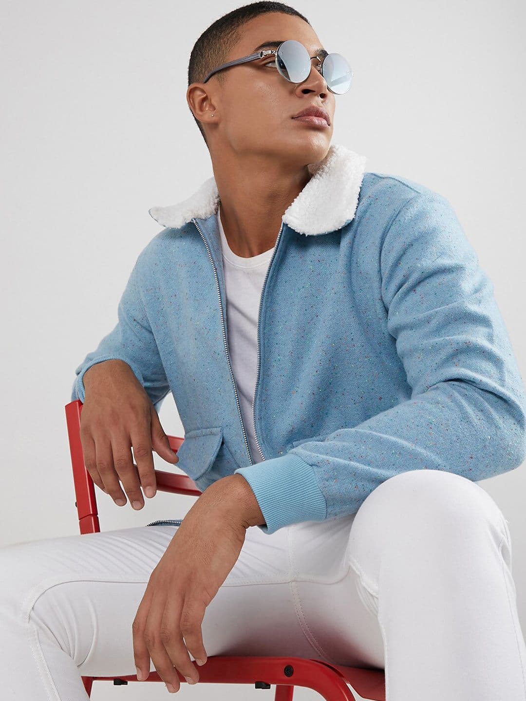 CAHOOT Campus Sutra Colourblocked Spread Collar Windcheater Cotton Open Front Jacket - view 1