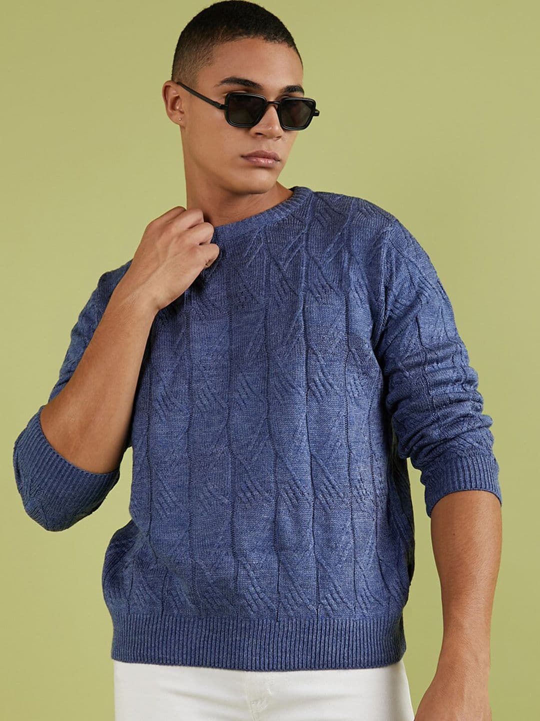 CAHOOT Campus Sutra Self Design Cable Knit Woolen Pullover Sweater - view 1