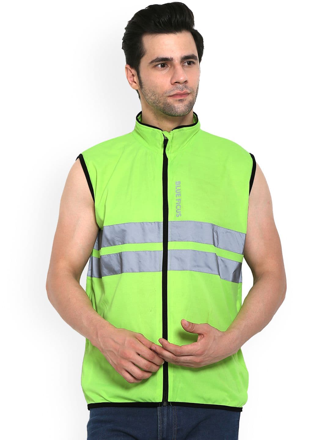 BLUEFICUS Striped Reflective Strip Dry Fit Tailored Jacket - view 1