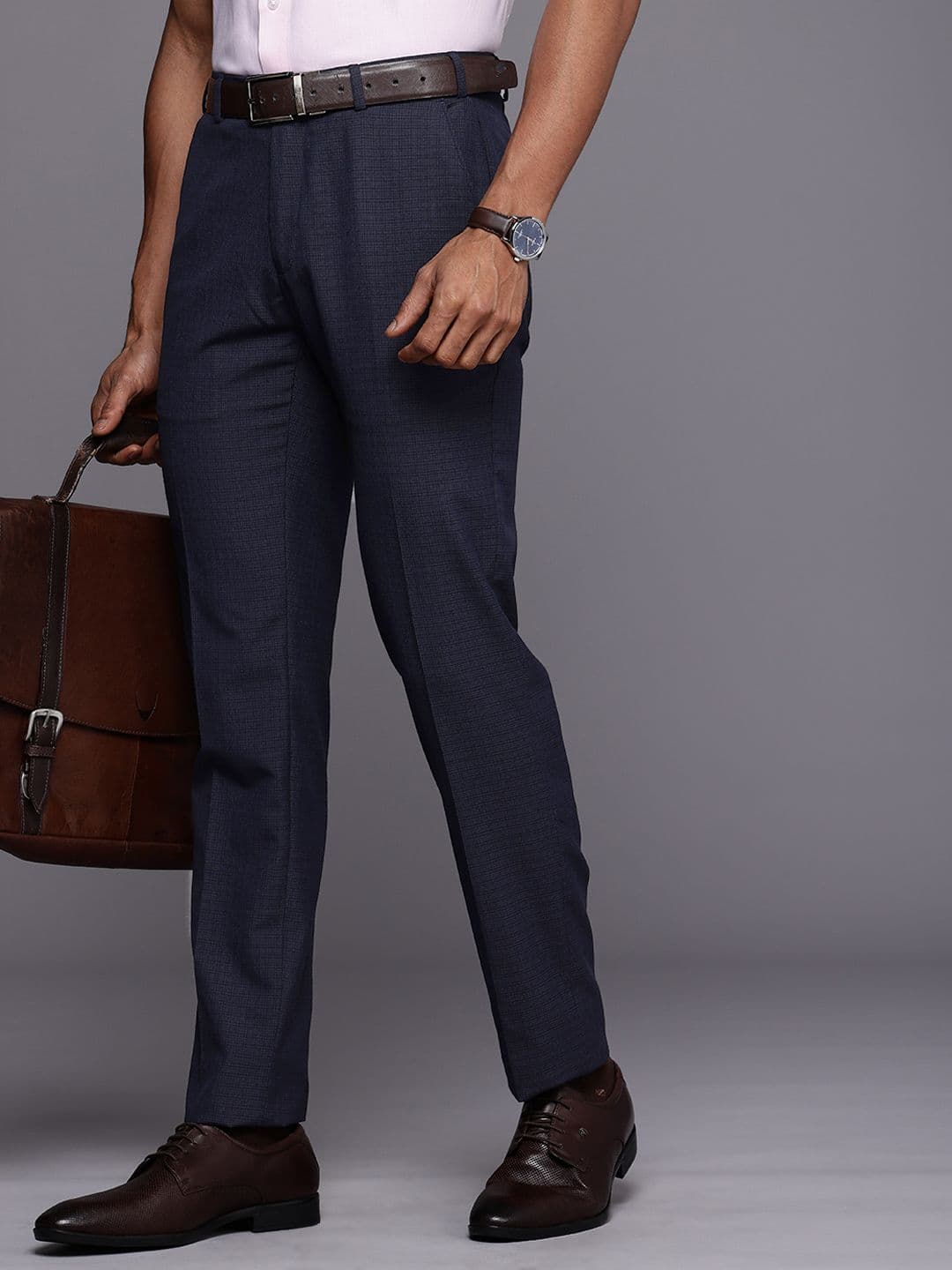 Raymond Men Checked Slim Fit Trousers - view 1