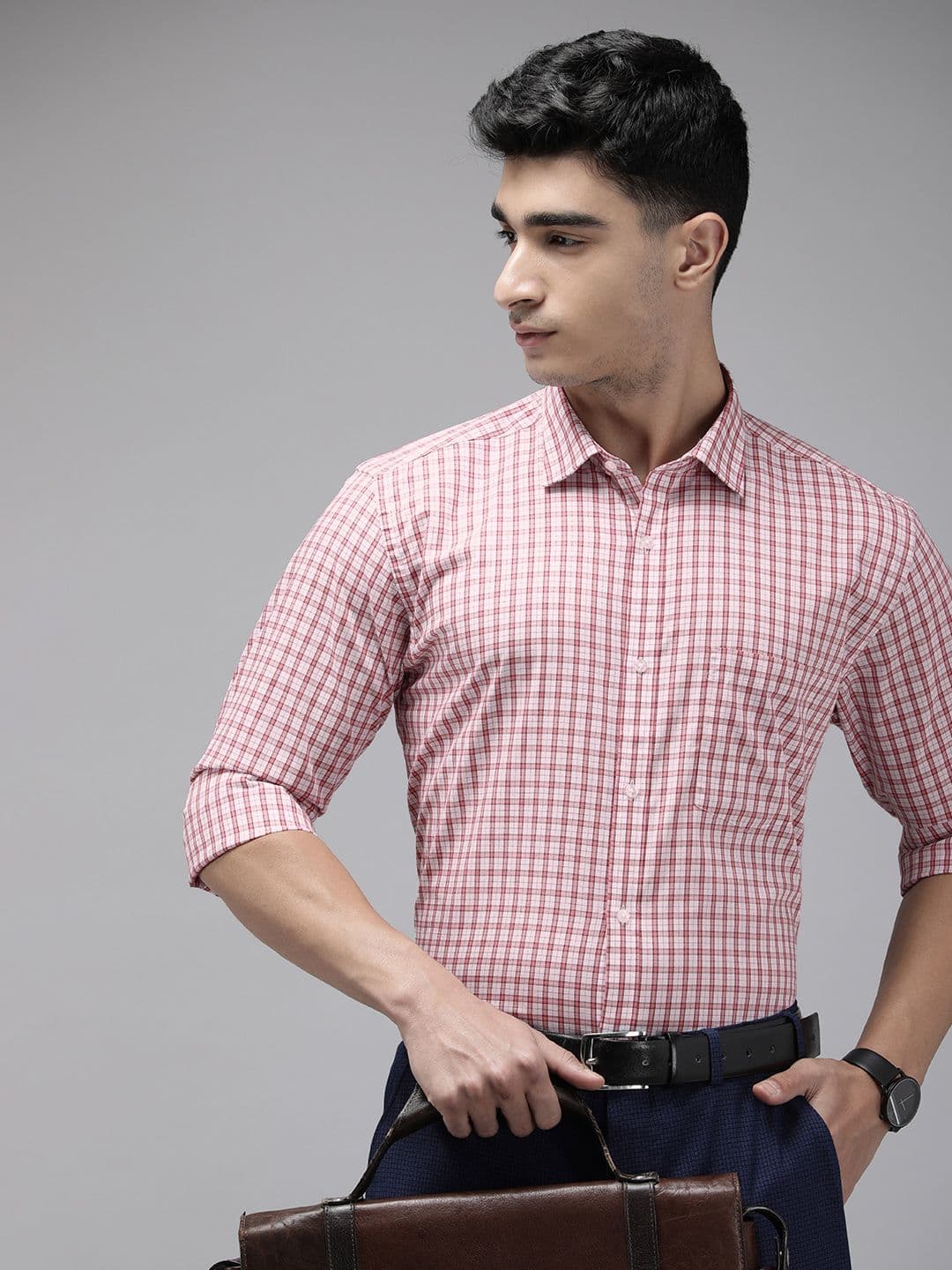 Park Avenue Men Slim Fit Tartan Checks Pure Cotton Formal Shirt - view 1