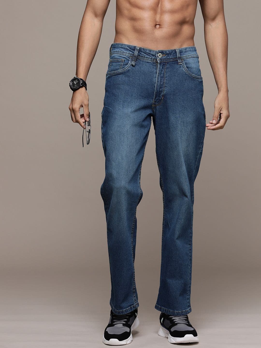 The Roadster Life Co. Men Bootcut Light Fade Stretchable Jeans - view 1