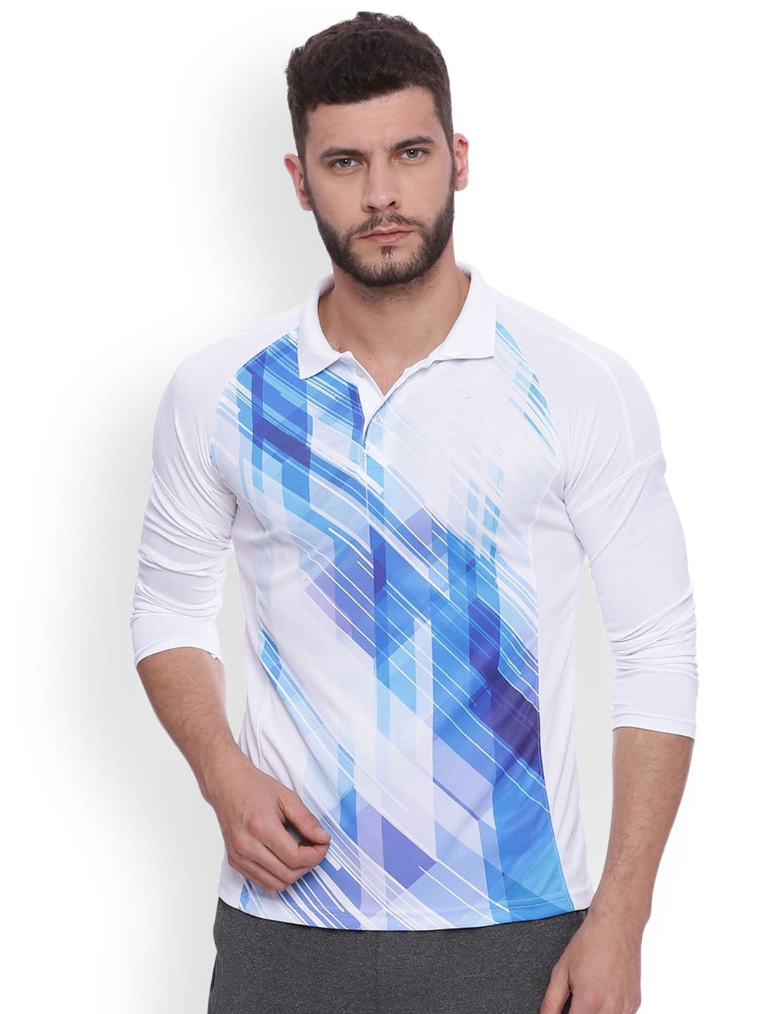 CAHOOT Men White Printed Polo Collar T-shirt - view 1