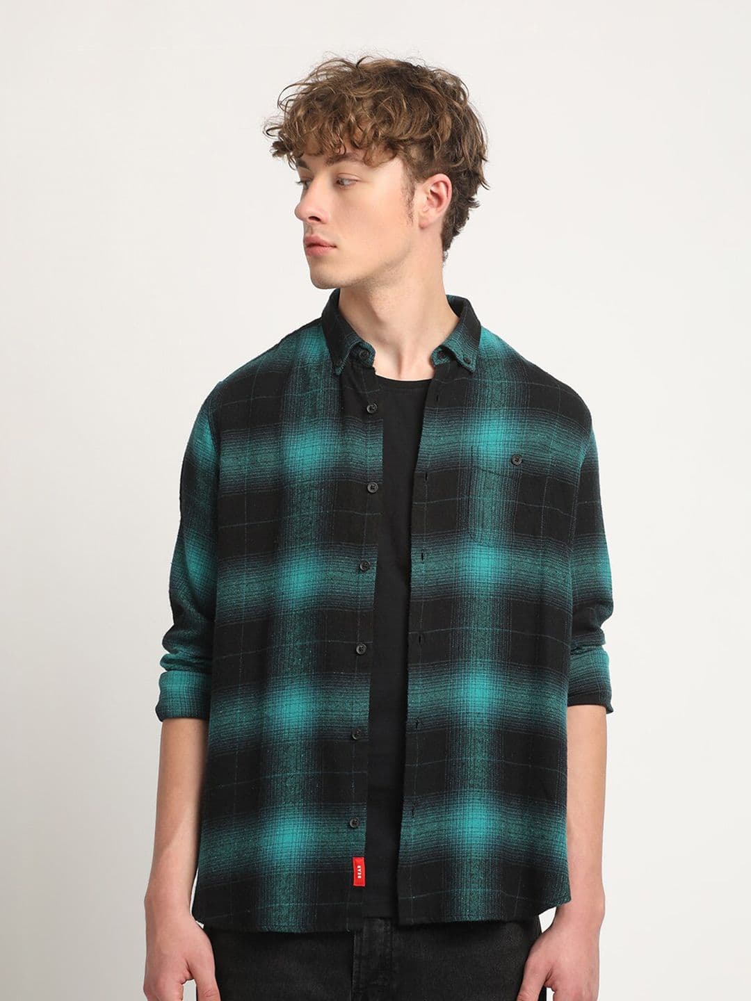 THE BEAR HOUSE Slim Fit Tartan Checked Pure Cotton Casual Shirt - view 1