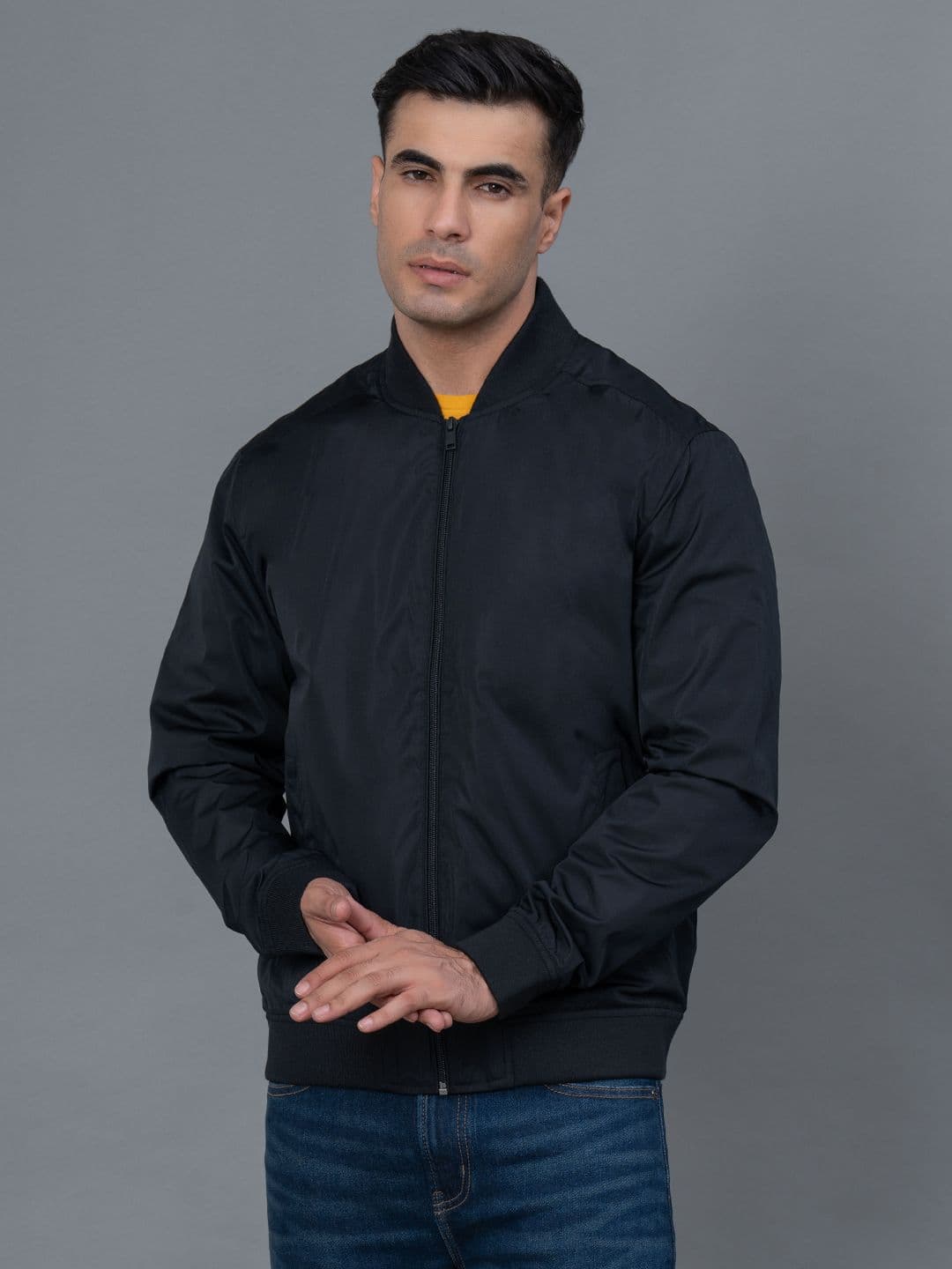 Red Tape Men Baseball Collar Bomber Jacket - view 1