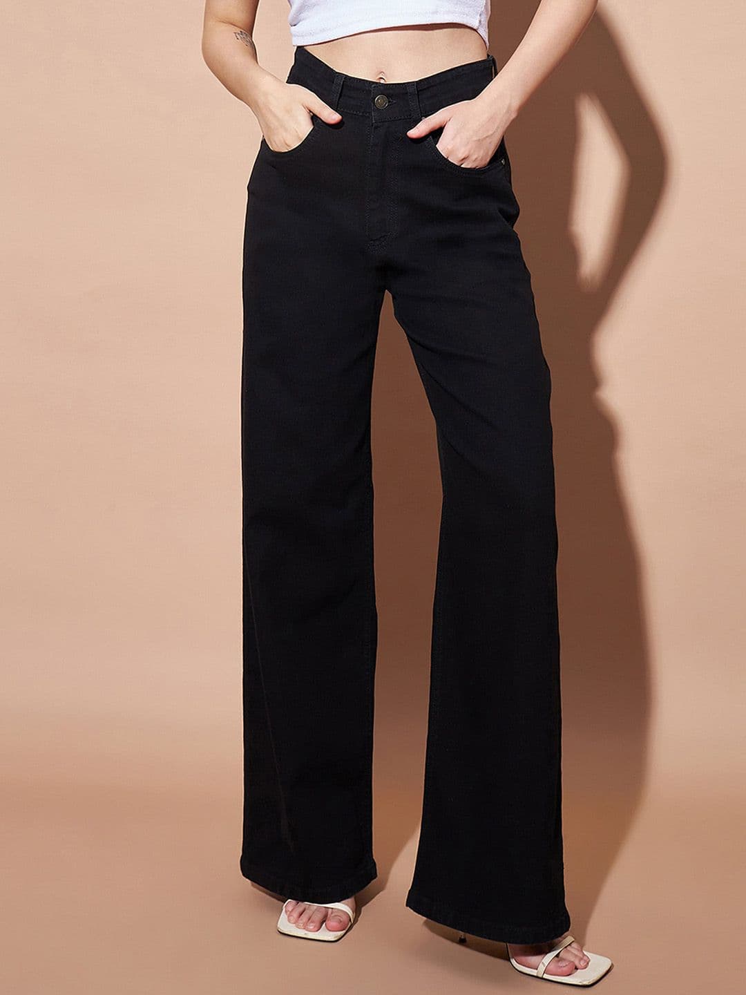 SASSAFRAS BASICS Women Clean Look No Fade High-Rise Straight Fit Jeans - view 1