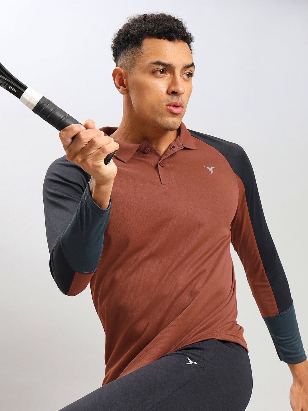 Technosport Colourblocked Polo Collar Antimicrobial Training T-shirt - view 1