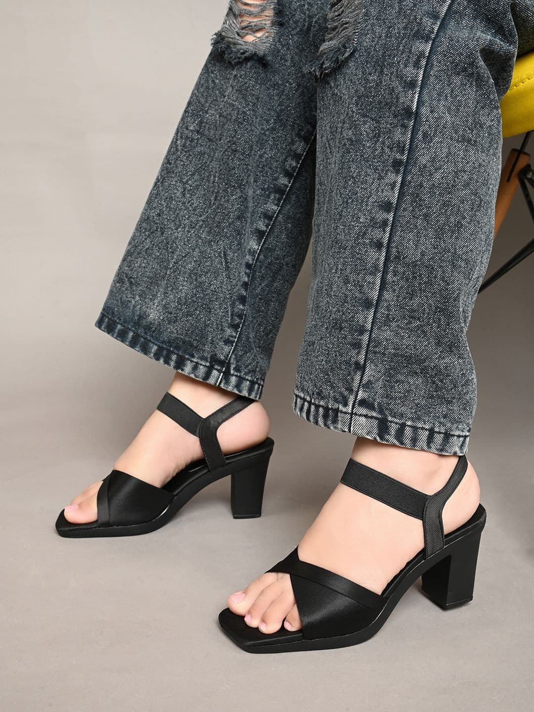 JM Looks Open Toe Platform Heels with Backstrap - view 1