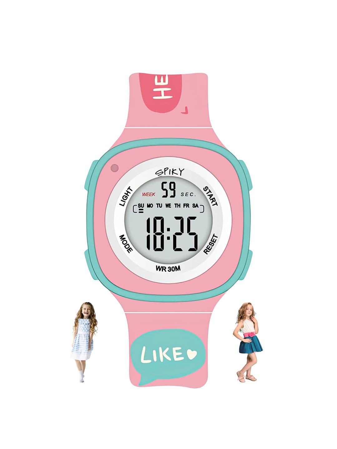 Spiky Girls Water Resistance Digital Multi Function Automatic Watch SPKEVA15_C3_PNK - view 1