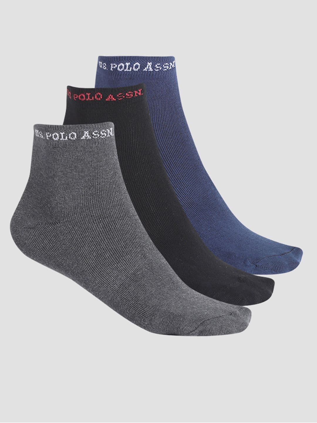 U.S. Polo Assn. Men Pack Of 3 Ankle-Length Stretchable Socks-I646 - view 1