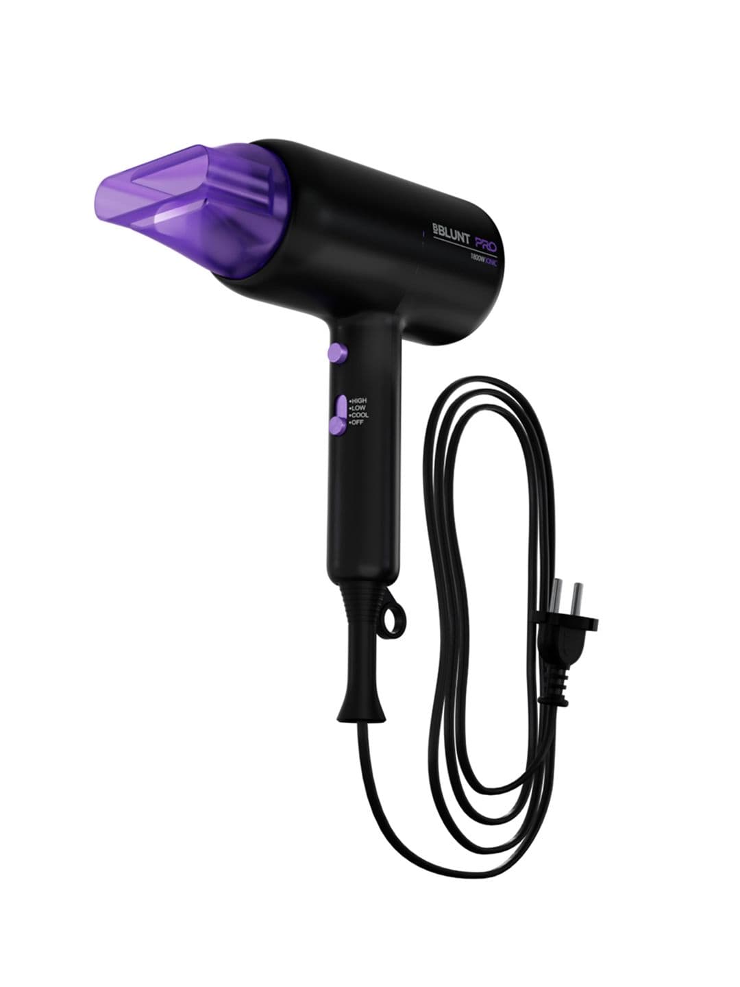 BBLUNT Pro 1800W Ionic Technology Hair Dryer For Frizz-Free Hair - Black & Purple - view 1
