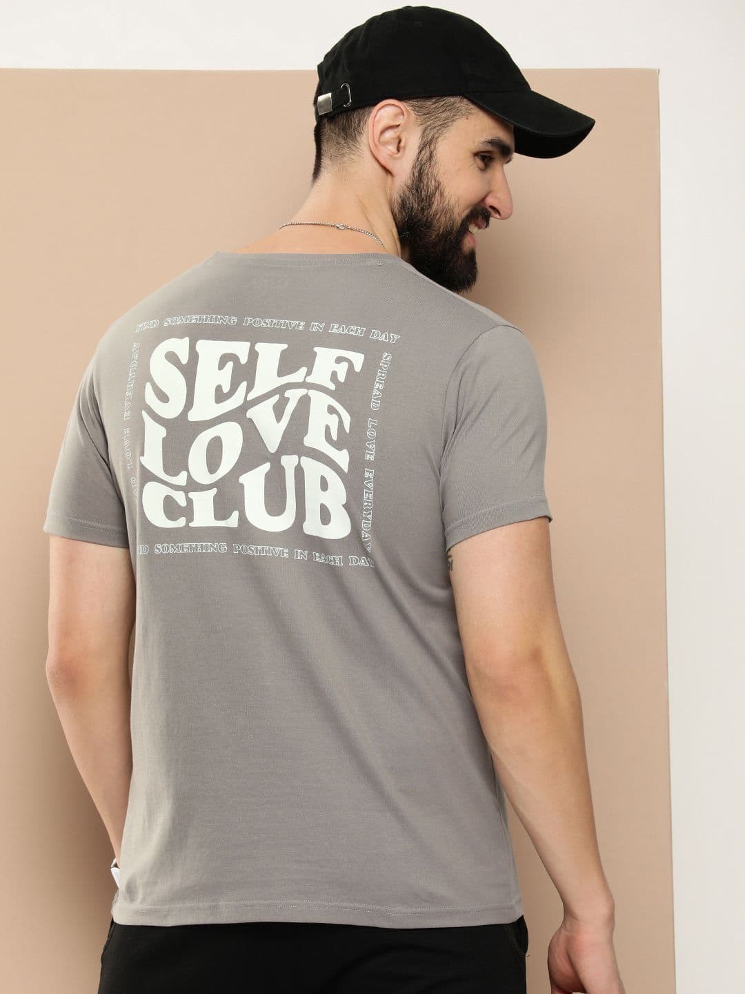 HERE&NOW Men Typography Printed Pure Cotton T-shirt - view 1